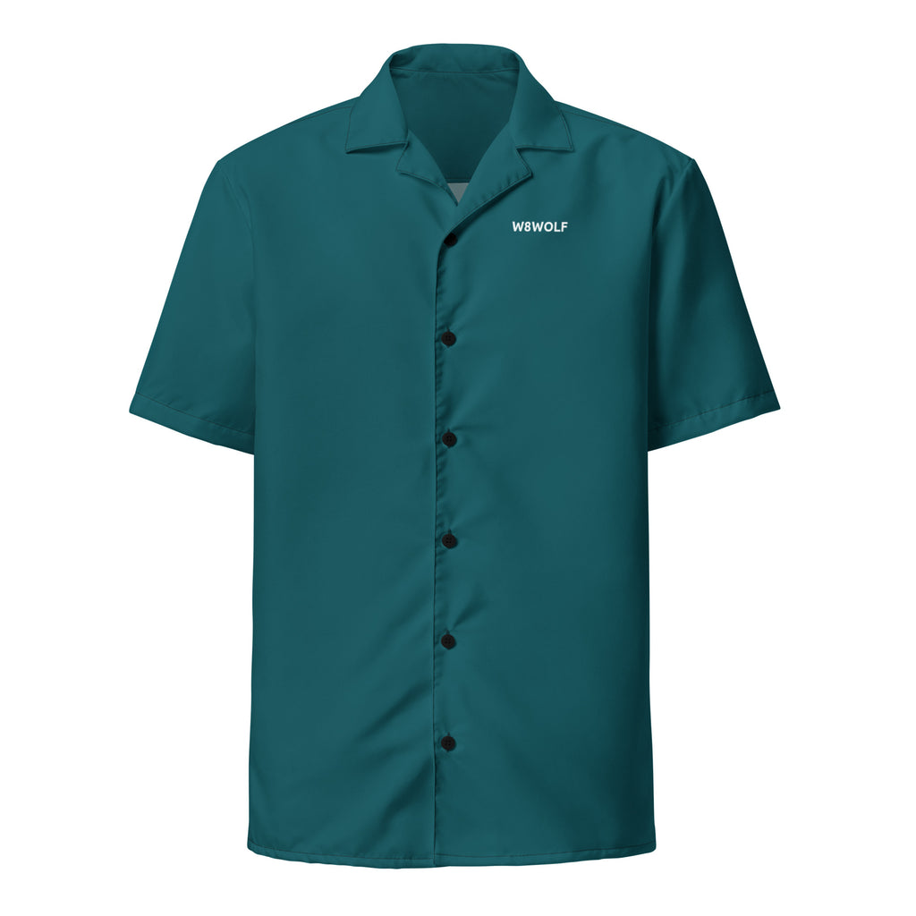 W8WOLF Iron Curl Button Shirt — Teal