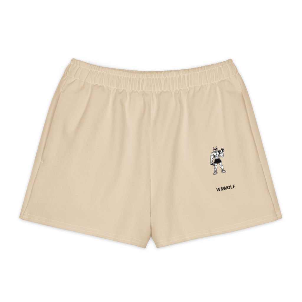 W8WOLF Iron Curl Signature Cotton Shorts — Stone
