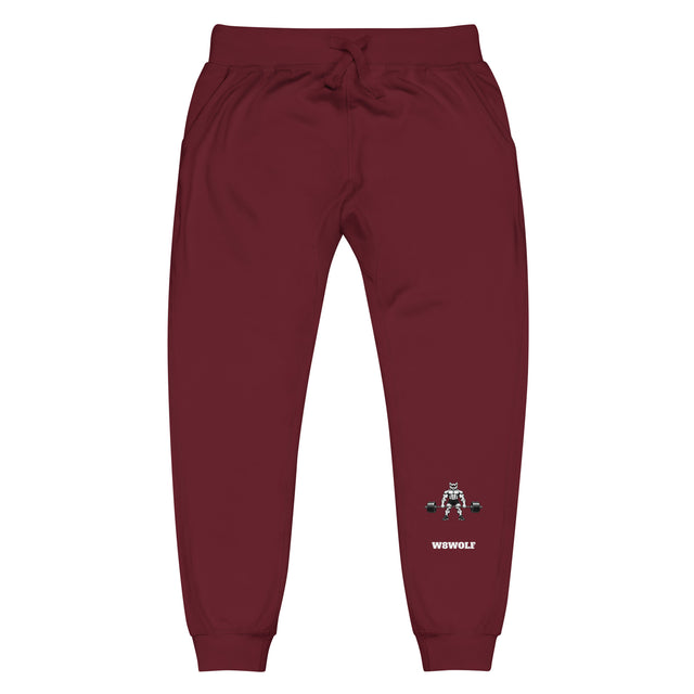 W8WOLF Iron Deadlift Fleece Sweatpants — Maroon