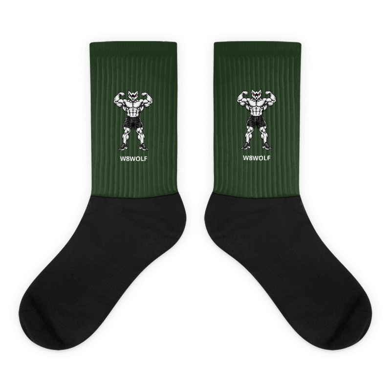 Forest Iron Flex socks original wolf and separate white W8WOLF wordmark