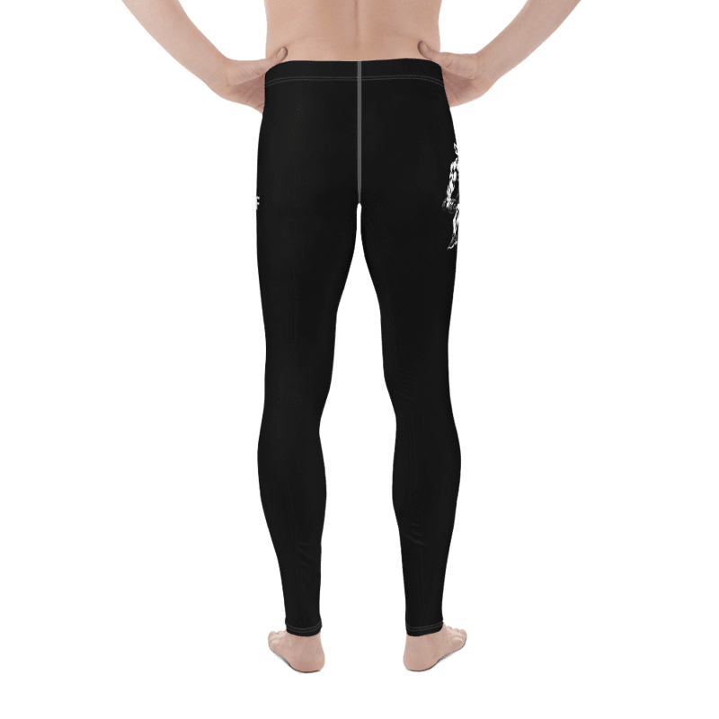 W8WOLF Iron Curl black leggings back actual Printful mockup
