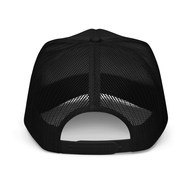 Black Iron Flex Foam Trucker back actual Printful mockup